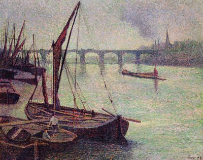 De Theems bij Vauxhall Bridge, Londen, 1893 door Maximilien Luce